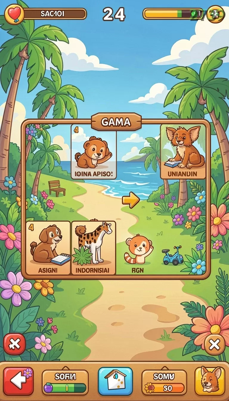 Cuplikan layar GEMS365 — menu navigasi