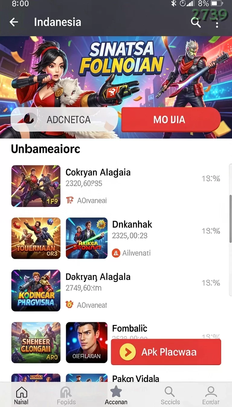 Cuplikan layar QQ222 — halaman utama